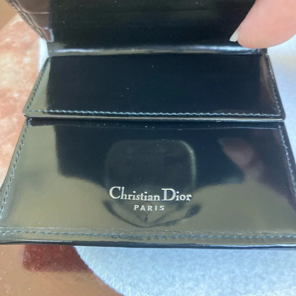 Pre-Loved Authentic Christian Dior Black Leather Wallet